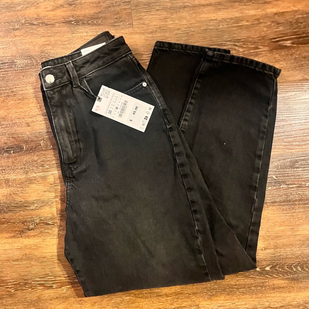NWT Zara Mom Fit Black Pants, Women’s Size 6 - Picture 7 of 7
